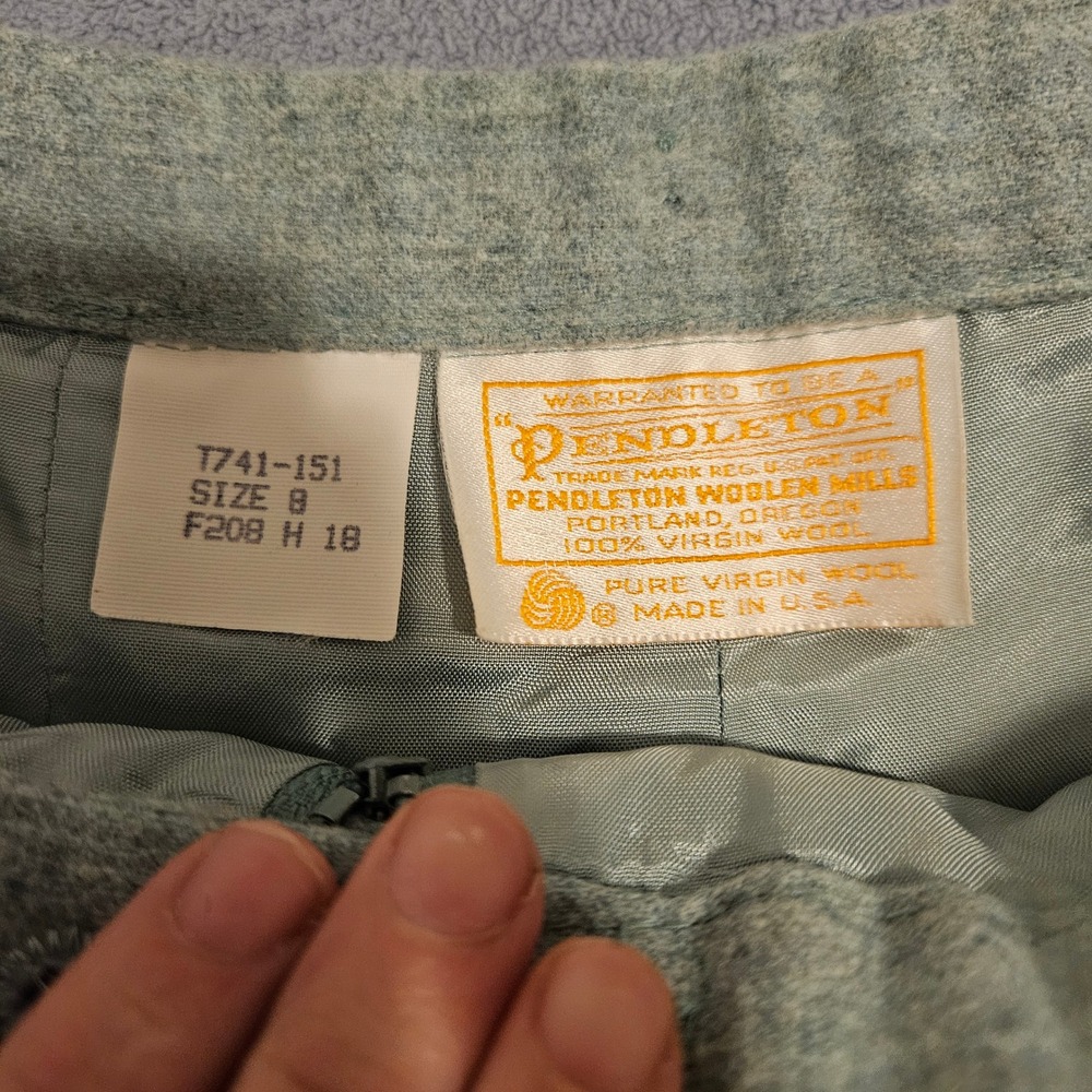 Pendleton Wool Pants Vintage High Waist Trousers Career Work Office Sage Green 8 - Picture 8 of 10